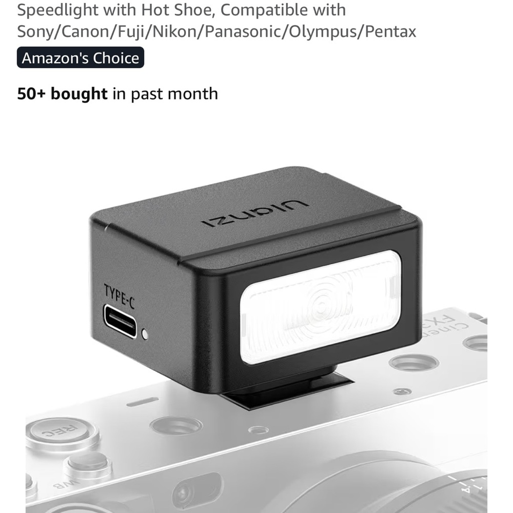 Black Speedlight with Hot Shoe
